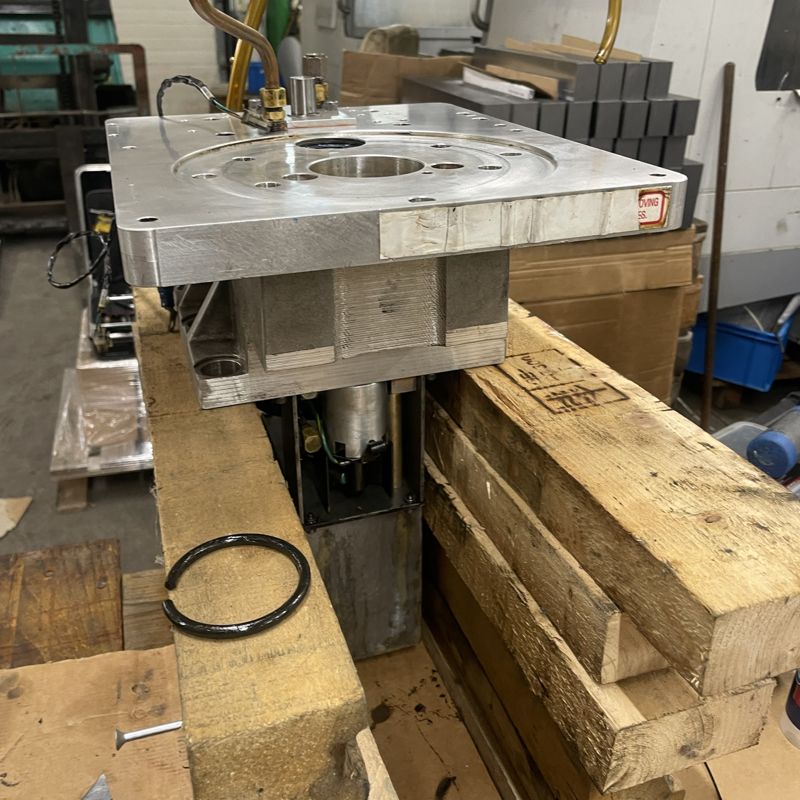 Rebuilt VMC gearbox on timber blocks ready to refit